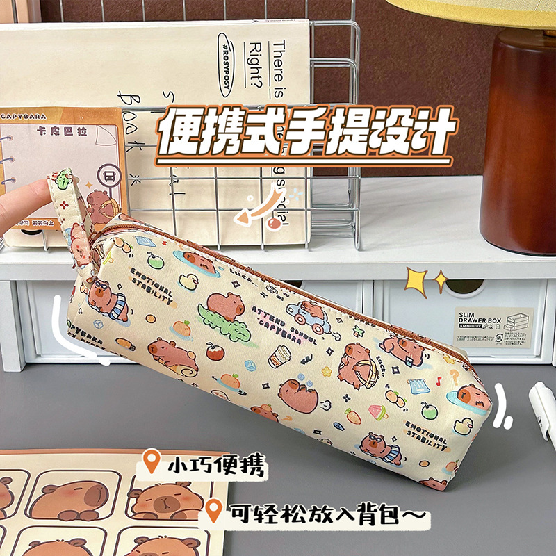 Picture of Kapibala Pencil Case Cute Capybara Stationery Bag Student Pencil Case Cross-border Cartoon Large Capacity Stationery Storage Bag