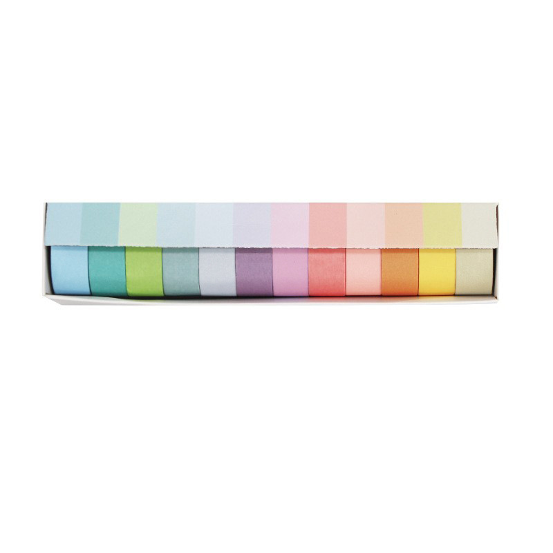 Picture of Wheat youth macaroon and paper tape solid color DIY decorative stickers 3 boxed 12 color hand account tape material