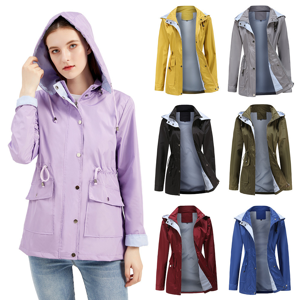 2021 new autumn and winter detachable hat windbreaker women's cross-border women's clothing large size women's coat Amazon windbreaker