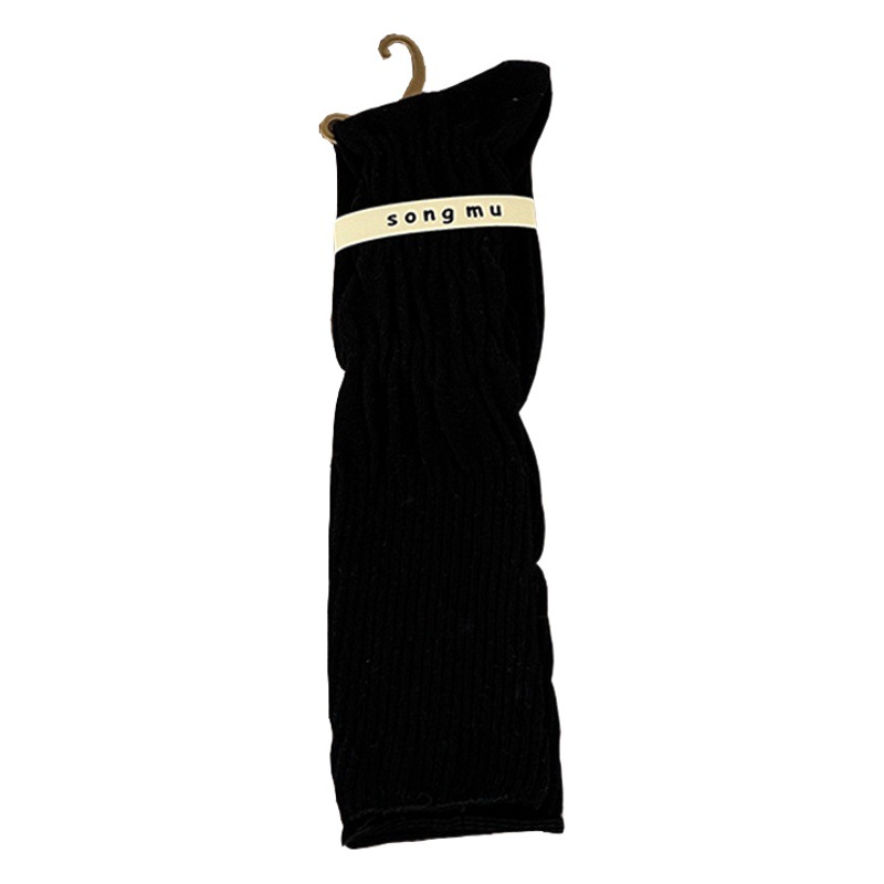 Women's skinny socks South Korea Internet celebrity solid color all-match twisted socks autumn and winter outer wear Maillard style knee-length stockings fashion