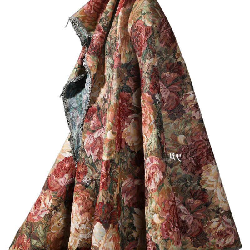 Picture of Colorful Sunflower Jacquard Oil Painting Texture Fabric Artistic Creative Clothing diy Jacket Bag Designer Fabric