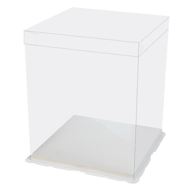 PET Three-in-One Birthday Cake Box Baking Packaging Box White Square Single Double Layer Height Full Transparent Cake Box