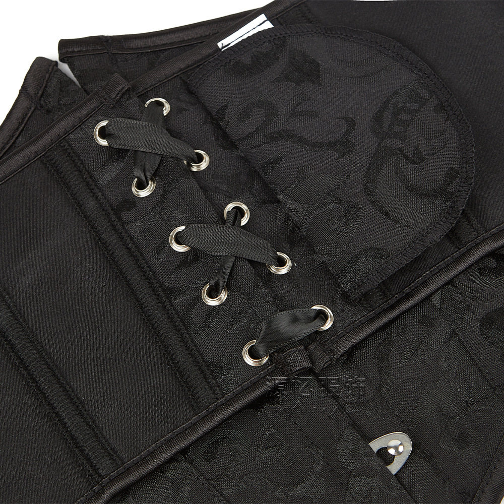 Picture of French Court Retro Belly Belt High-end Black Jacquard Belly Belt Double-layer Fit Fishbone Belly Belt Cross-border