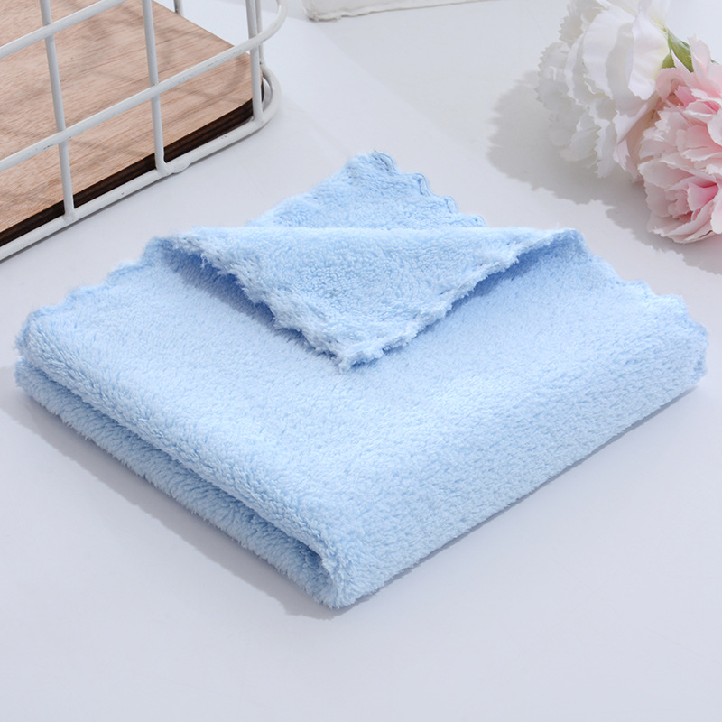 Picture of Square Towel 30*30 High-Density Coral Velvet Kidsren's Face Wash Towel Absorbent Logo Gift Welfare Kindergarten Rag