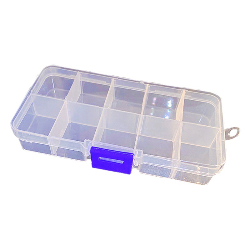 Jewelry Storage Box Convenient Minimalist Transparent Plastic Multi-plaid Earrings Ring Jewelry Box 10-plaid Jewelry Box