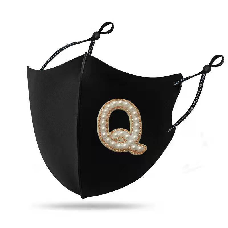 Picture of Pearl diamond mask autumn and winter new warm mask creative personality Pearl Rhinestone windproof cloth mask