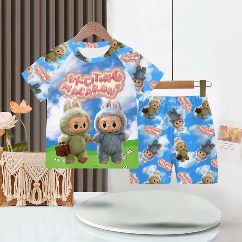 Picture of Wholesale Summer Children's Pajamas Cartoon Girls Short-Sleeved Shorts Thin Boys Casual Middle and Large Children's Suits Home Clothes