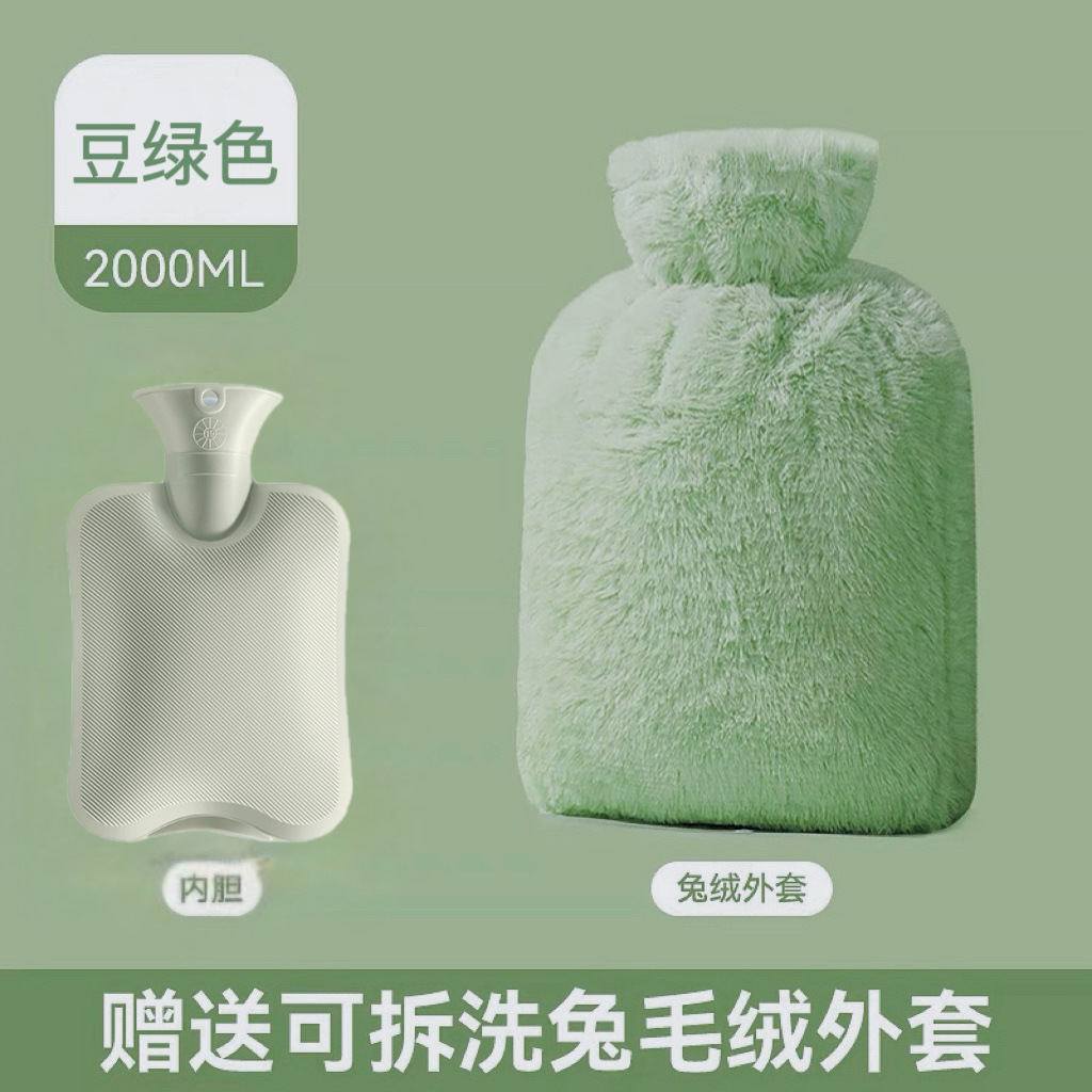 Picture of Water-Filled Hot Water Bag, Thickeneded Explosion-Proof Plush Hot Water Bag, Large Portable Hand Warmer, Water-Filled Hot Compress for Female Students
