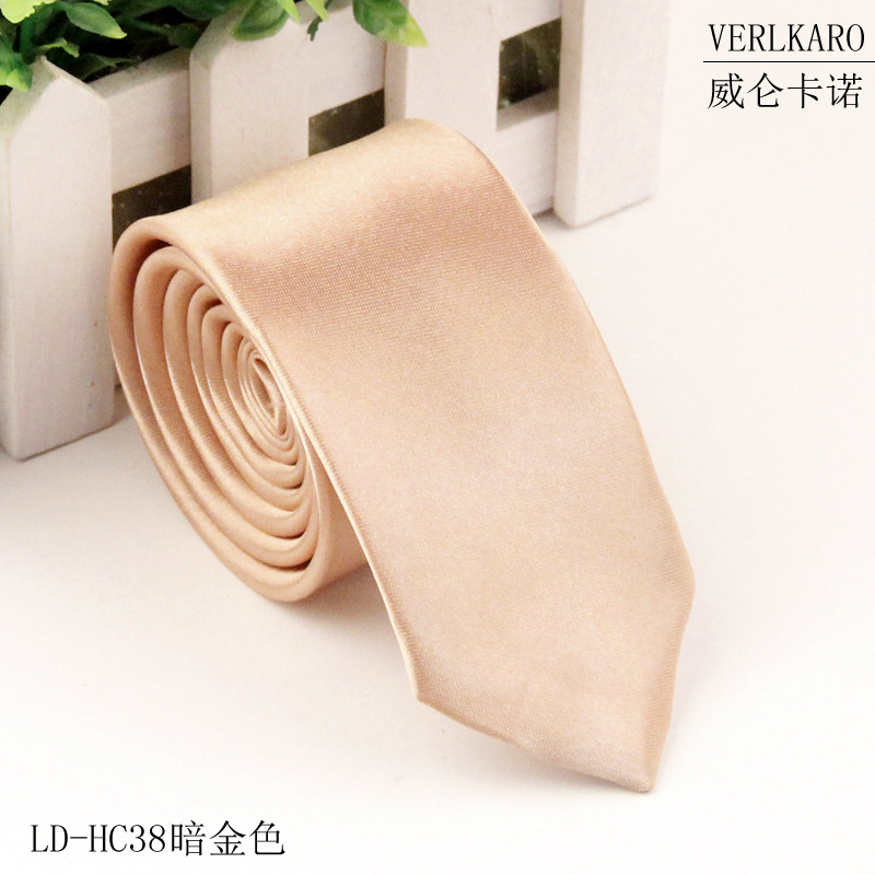Picture of Leisure students 5cm solid color narrow version ins polyester silk business men's multi-color optional tie manufacturers in stock wholesale