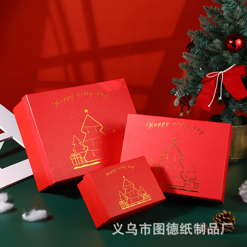 New Red Large Christmas Gift Box World Cover Scarf Thermos Box Christmas Eve Apple Gift Box