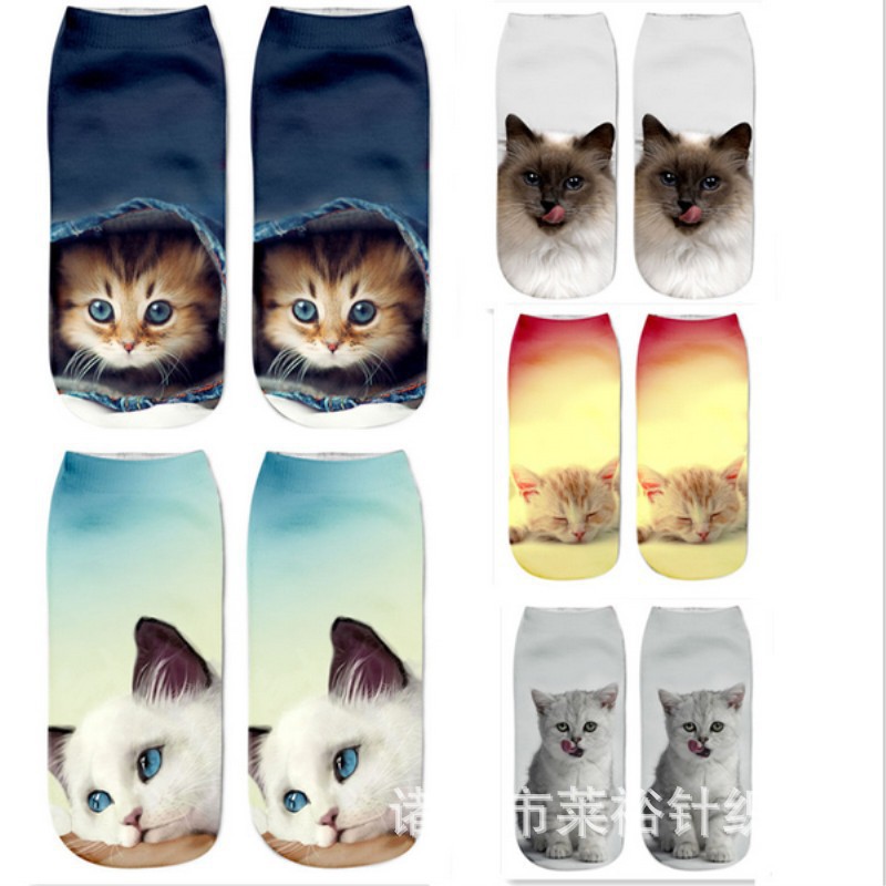 Cross-border special kitten yuan material socks digital 3d printed socks customized personalized socks AliExpress ebay