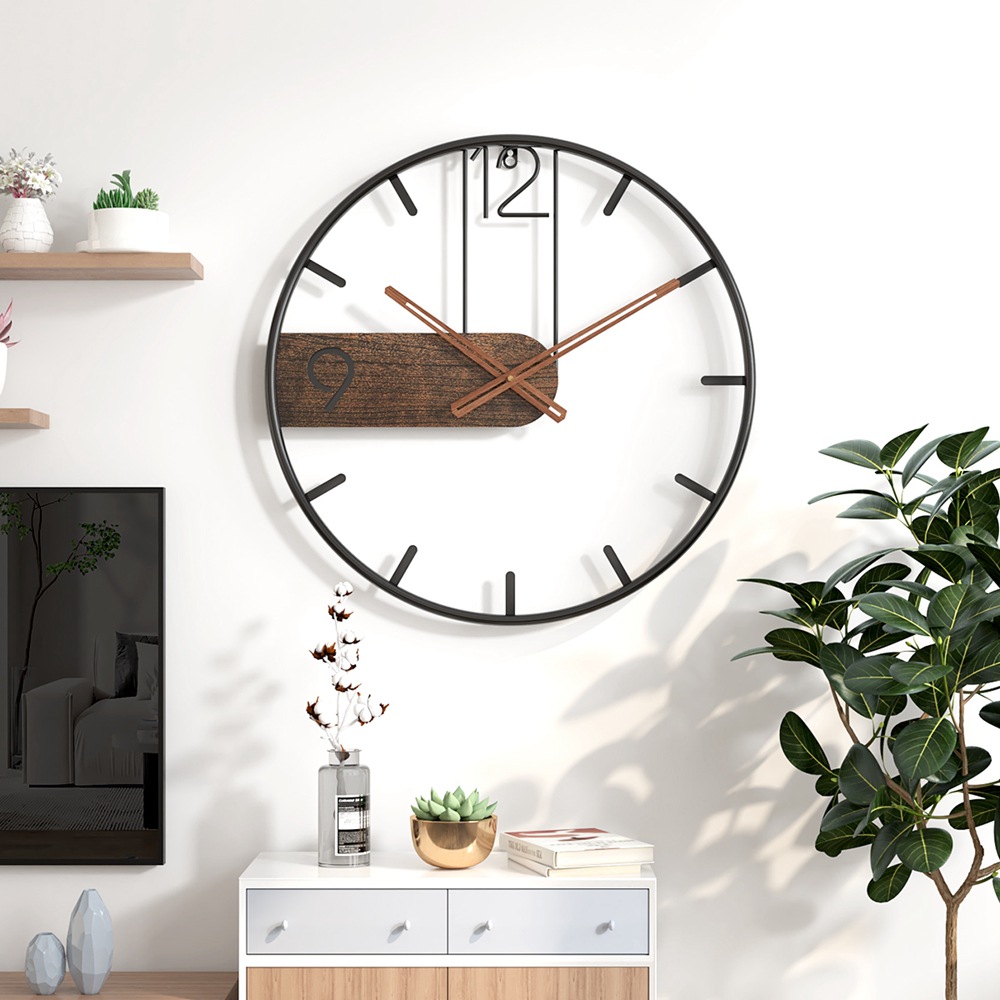 Picture of Nordic style fashion hot selling iron wall clock home living room bedroom clock simple creative light luxury mute clock