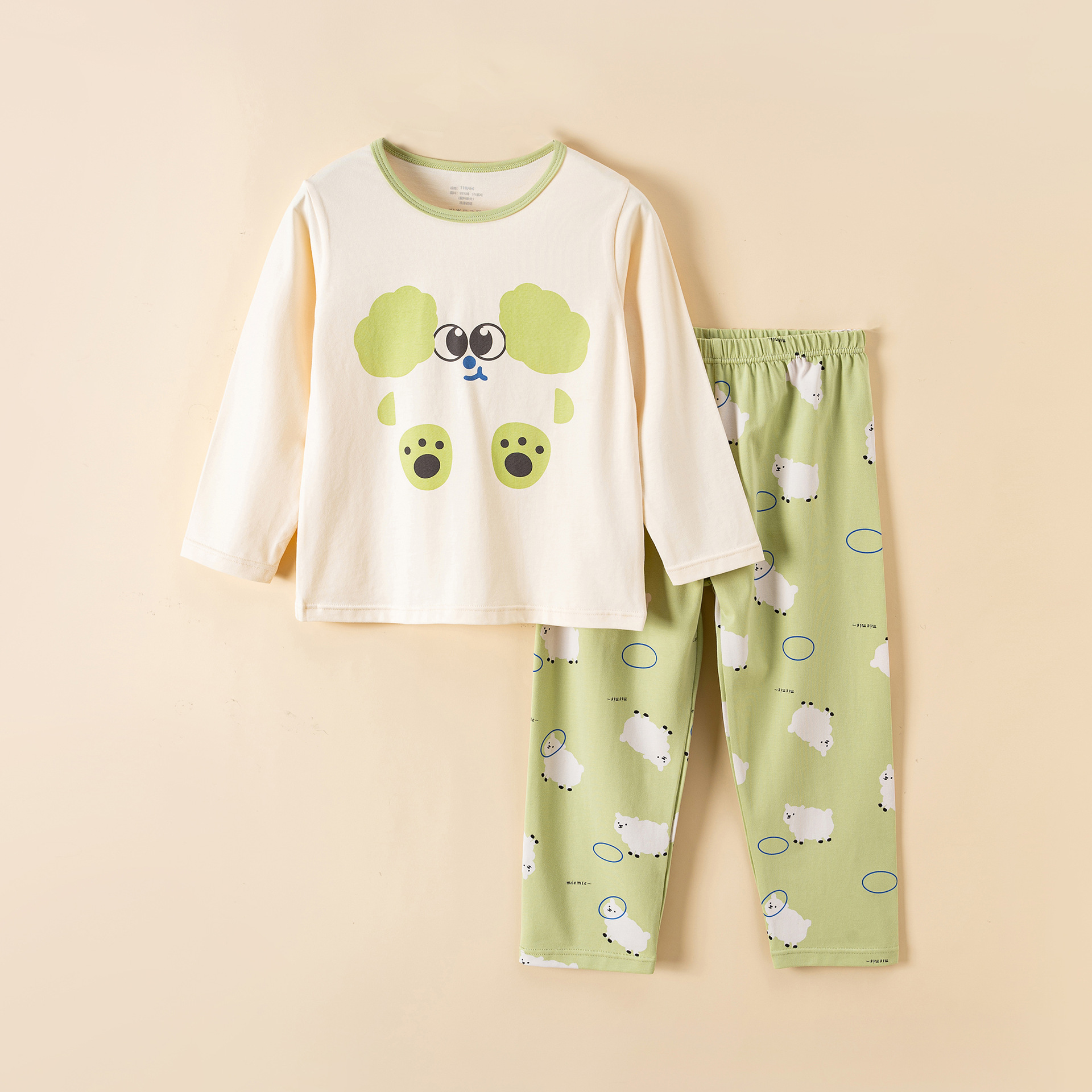 Picture of Children's Home Clothes Korean Style Pure Cotton Baby Set Class a Cotton Long-Sleeved Thin Kidsren's Clothing Boys and Girls Summer and Autumn Pajamas