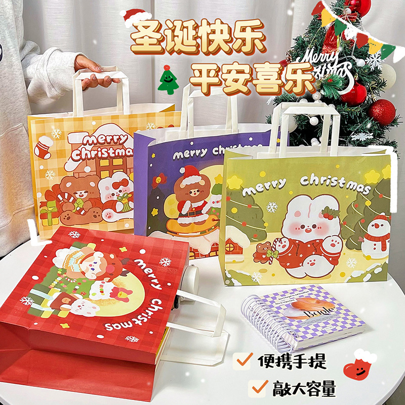 New Christmas Gift Bag Cartoon Christmas Tote Bag Creative Gift Gift Packaging Bag Large Capacity Shopping Bag