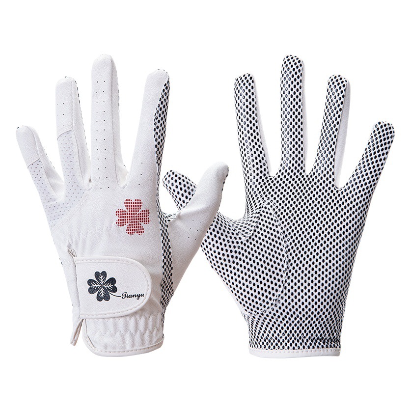 Cross-Border Women's Golf Gloves Pu Leather Silicone Non-Slip Sports Gloves 1 Pair for Left and Right Hands