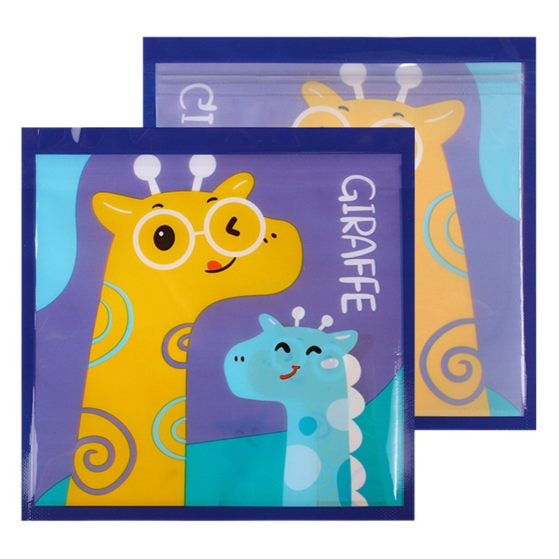 South Korea Cute Snack Candy Self-sealing Bag Girl's Head Buckle Jewelry Gift Packaging Bag Cartoon Bear Storage Bag