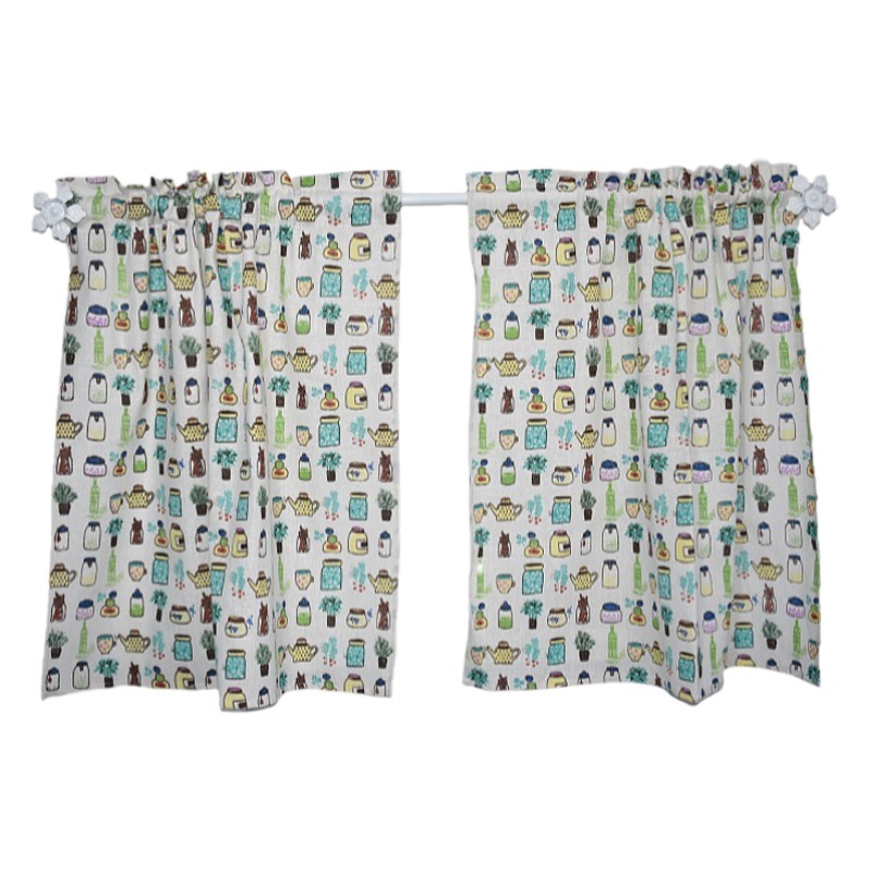 Hole-free Half Curtain Short Curtain Kitchen Half Curtain Bay Window Gauze Curtain Shading Balcony Half Shade Curtain Transparent Small Curtain