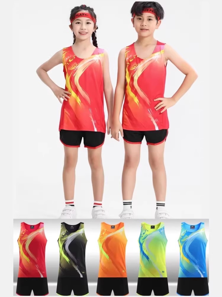 Children's Track and Field Clothing Primary School Students' Track and Field Sports Clothing suit for Boys and Girls Running Training Clothing Sports Examination Clothing Competition Clothing