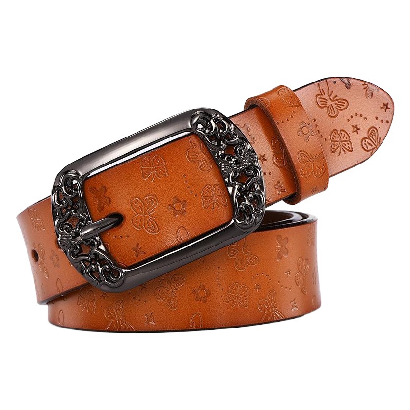 Pure cowhide vintage pin buckle belt women's Korean casual all-match leather pants belt fashion wide belt lengthened wholesale