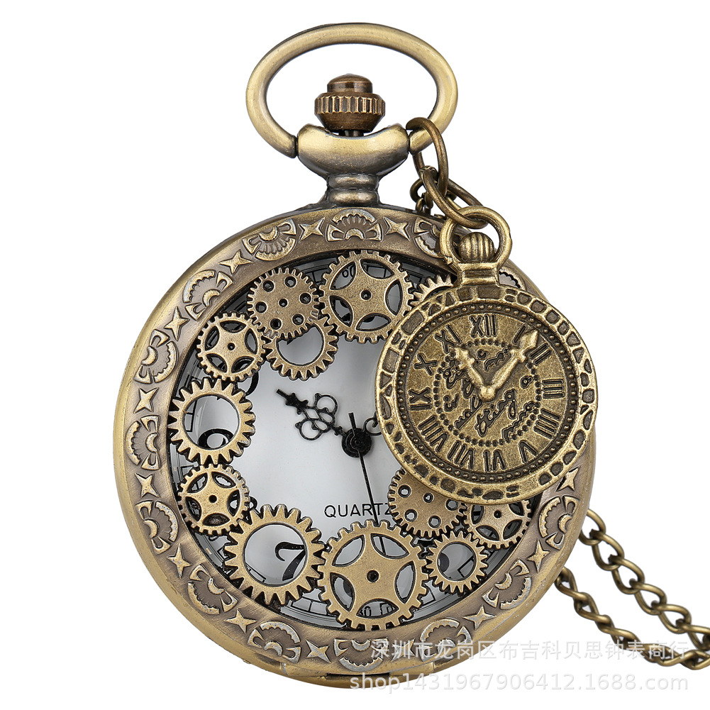 Foreign Trade Hot-Selling Pocket Watch, Various Classic Retro Pocket Watch + Roman Dial Accessories Large Pocket Watch, One Piece Drop Shipping