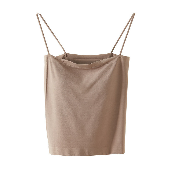Picture of New 2025 Solid Color Camisole Women's Summer Outer Wear Top No Steel Ring Thin Belt Base Shirt Tube Top