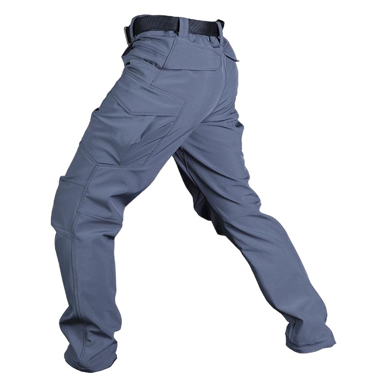 Angken Outdoor Softshell Pants for Men, Fleece-Lined, Thickened, Windproof, Waterproof, Autumn and Winter Hiking Thermal Tactical Fleece Pants