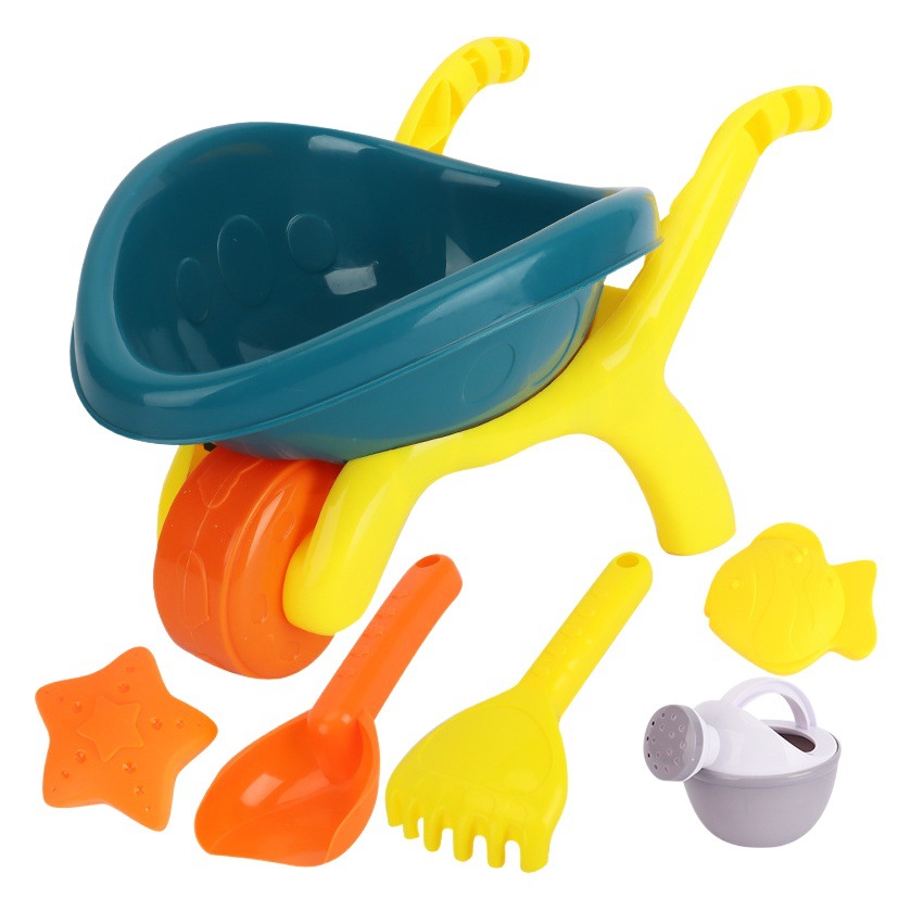 New children's engineering car beach toys suit children's summer water beach bucket sand digging shovel toy stroller