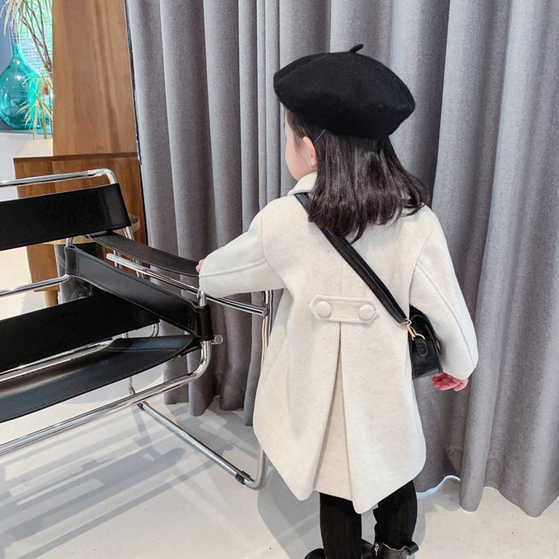 Picture of Foreign Trade Girls' Outwear 2025 Winter New Product Kidsren's Quilted Thickeneded Double-Breasted Elegant Spring Woolen Outwear Kidsren's Clothing