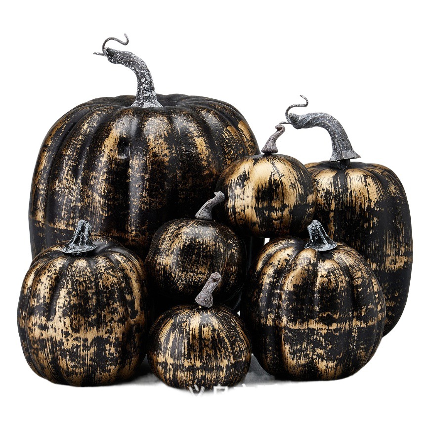 Simulation pumpkin golden autumn pumpkin suit Halloween pumpkin Thanksgiving decoration pumpkin props