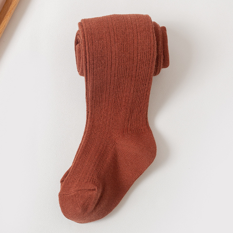 Picture of Children's Pantyhose Autum Pure Color Girls' Pantyhose Baby Socks Kidsren 0-4 Years Old Combed Cotton One-Piece Pantyhose