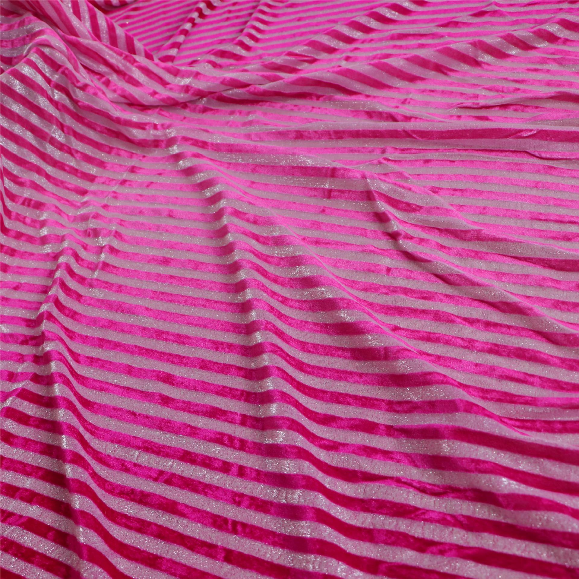 Factory Wholesale Silk Bright Silk Stripes Gradient Velvet Woven Velvet Fabric Nightgown Dress Fabric