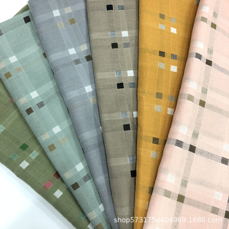 Cotton Jacquard Double-layer Double-sided Yarn-dyed Paid Fabric Fashion Shirt Children's dress Skirt Fabric