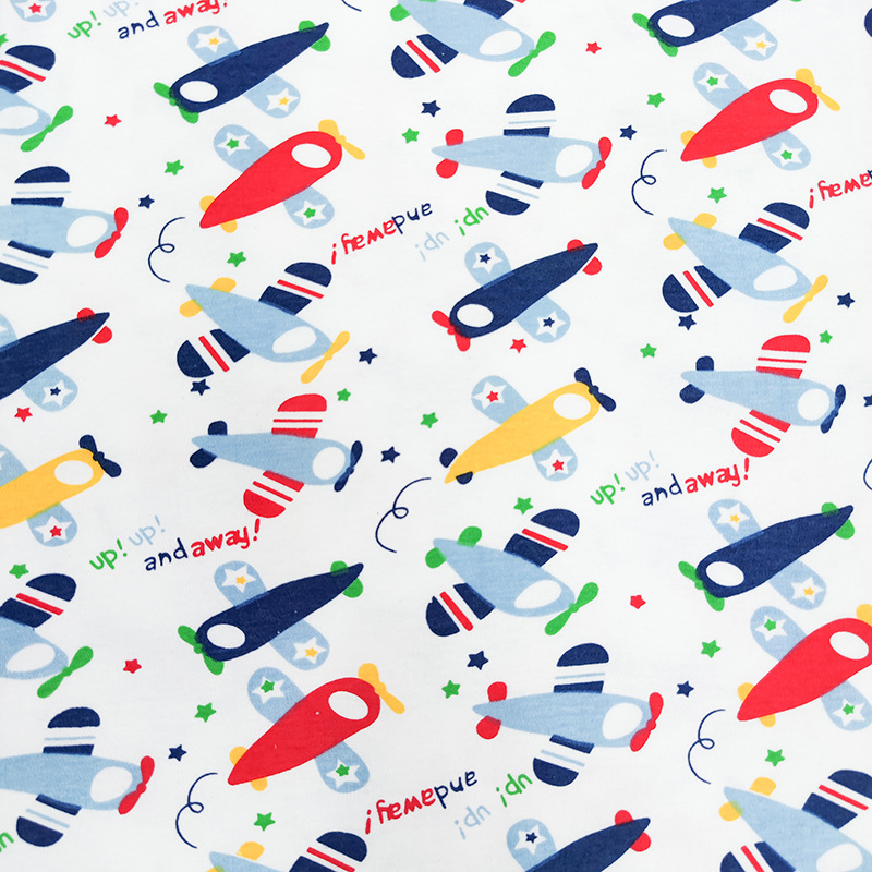 Picture of 130g cotton jersey printed class a combed single-sided cotton printed fabric spring and summer baby pajamas t-shirt fabric