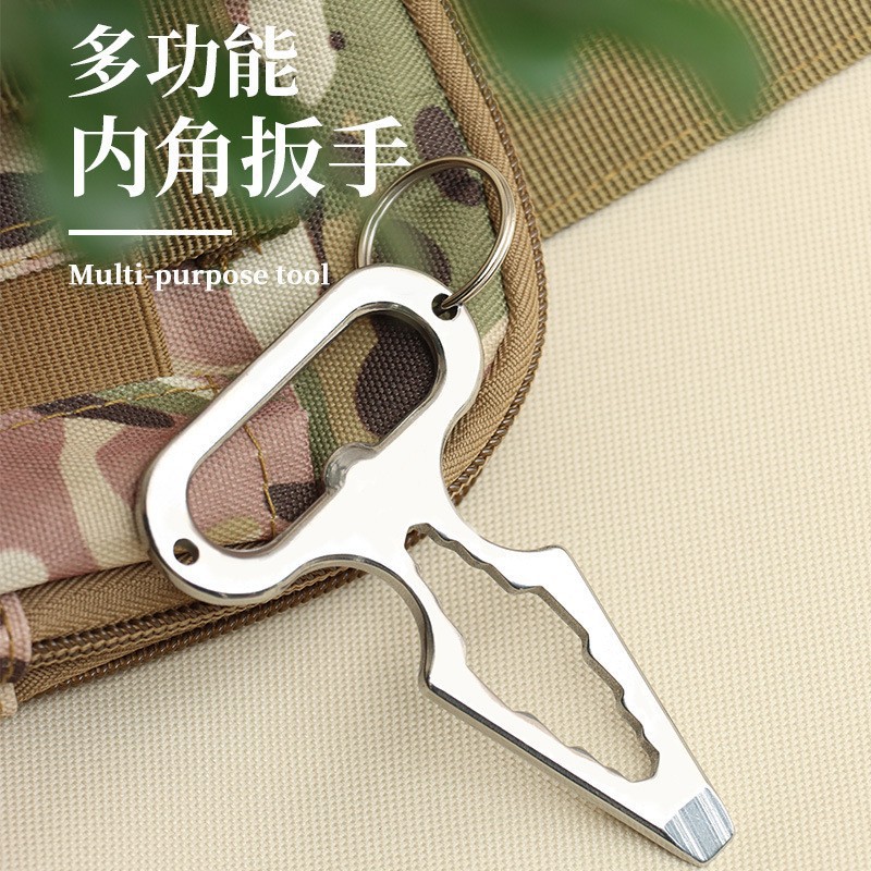 Picture of Outdoor camping supplies stainless steel portable self-defense spike multi-function tool wrench personality new durable