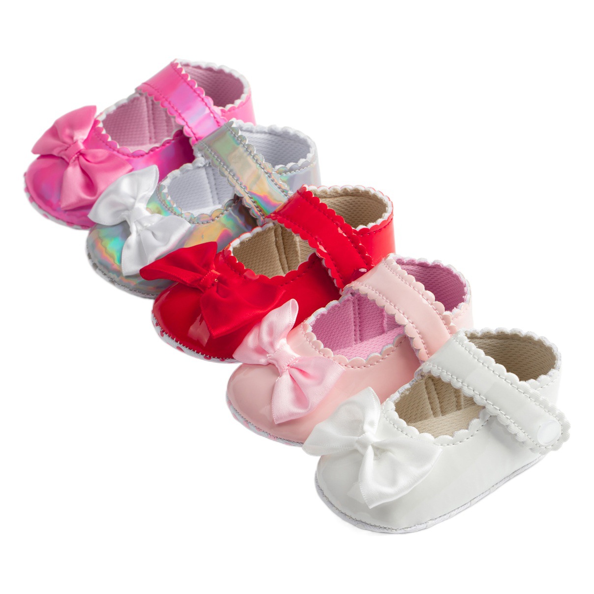 Cross-Border Supply Baby Shoes 0-1 Year Old Female Baby Princess Shoes Soft Sole Non-Slip Toddler Shoes Wholesale Baby Shoes