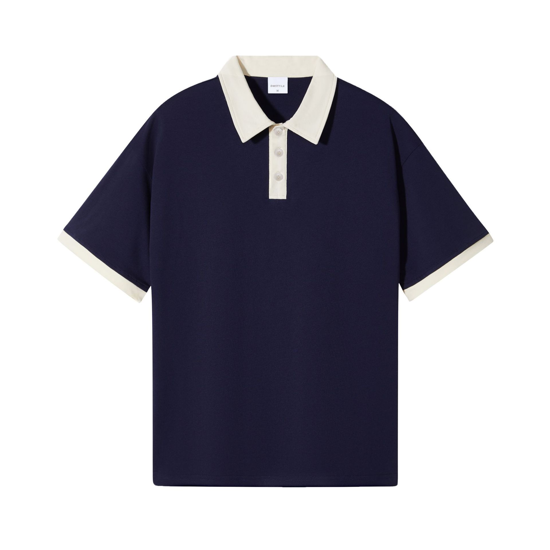 Picture of Summer new contrast Hong Kong style men's polo shirt short sleeve 230g heavy cotton commuter Joker lapel T-shirt Women