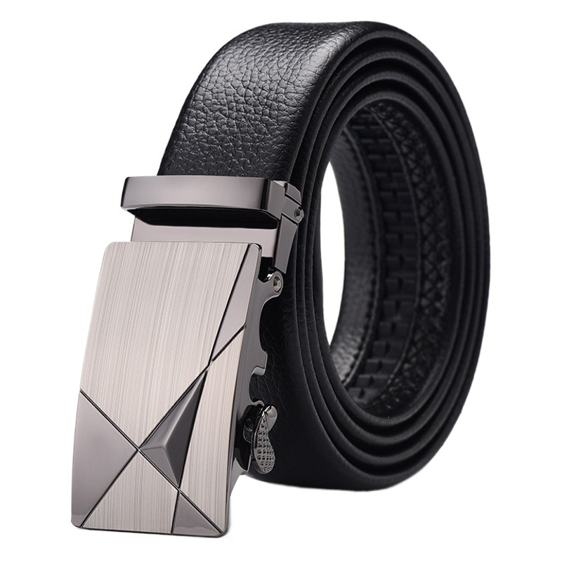 Men's belt automatic buckle litchi pattern belt business gift online shop clothing accessories gift pants belt factory wholesale