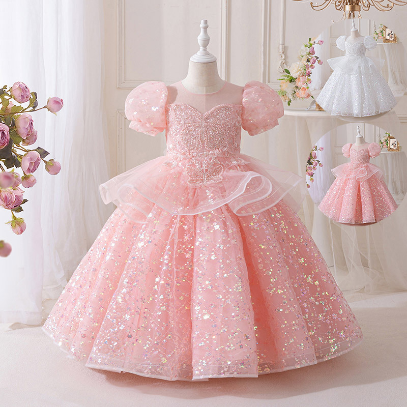 Children's High-end One-year-old Dress Little Girl's Birthday Princess Dress Host Piano Suit June 1 Show