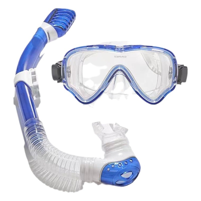 Full dry diving goggles men and women children breathing tube suit snorkeling mask waterproof anti-fog silicone diving equipment