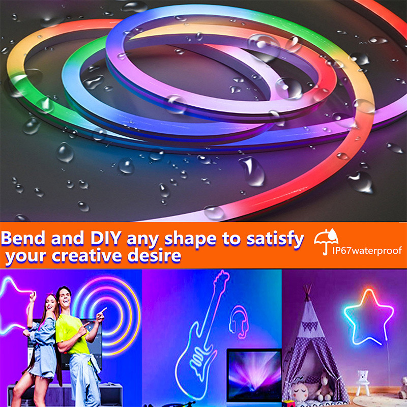 Cross-Border 5V Low Voltage Flexible Colorful Led Marquee with Outdoor Waterproof USB Colorful Flowing Water DIY Light Strip
