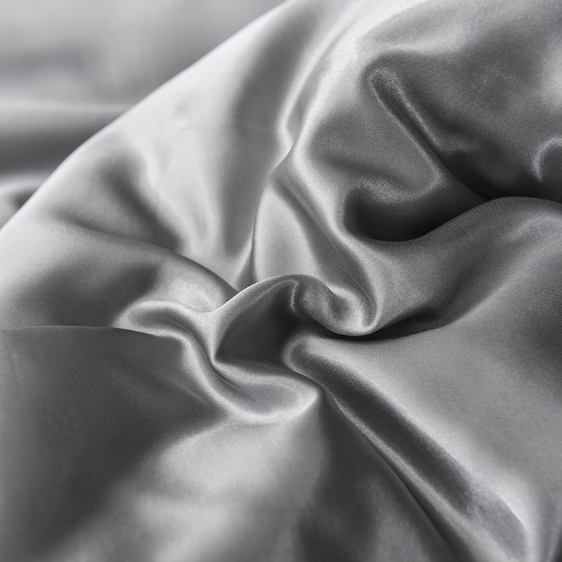 Picture of Summer solid color double-sided washed Ice Silk four-piece set silky color matching quilt cover sheets foreign trade cross-border bedding wholesale