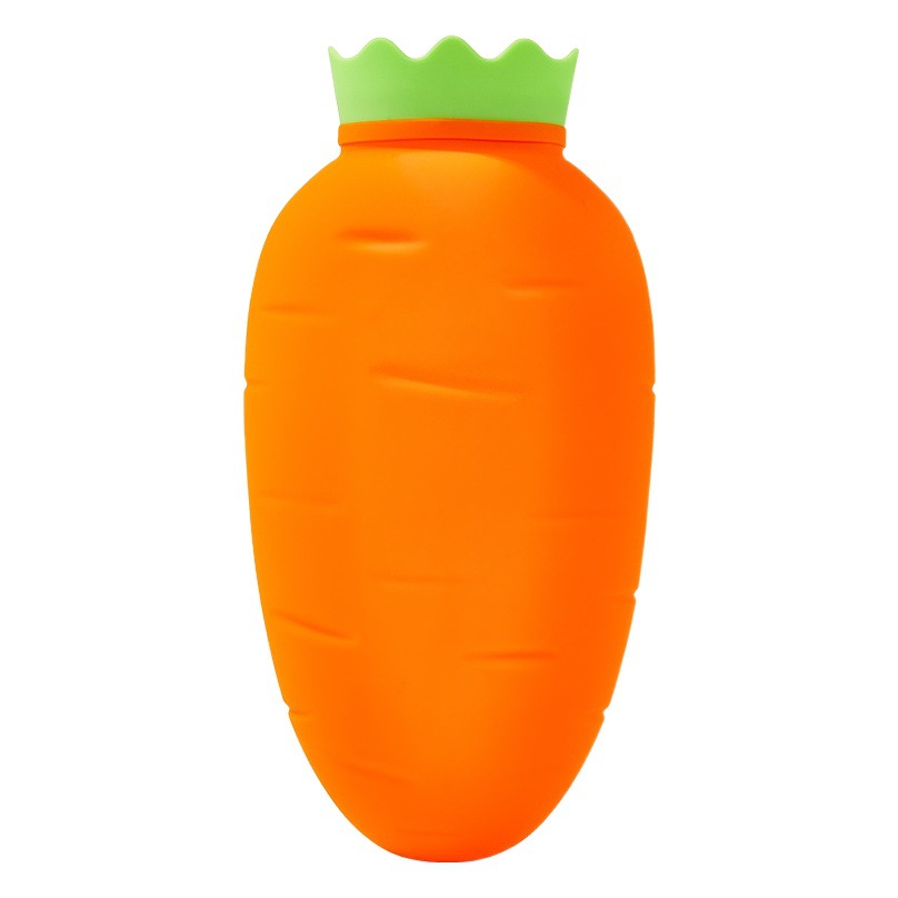 Picture of in stock large carrot hot water bag 1000ml large capacity platinum silicone warm water bag filling microwave heating