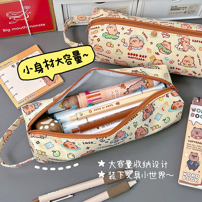 Picture of Kapibala Pencil Case Cute Capybara Stationery Bag Student Pencil Case Cross-border Cartoon Large Capacity Stationery Storage Bag