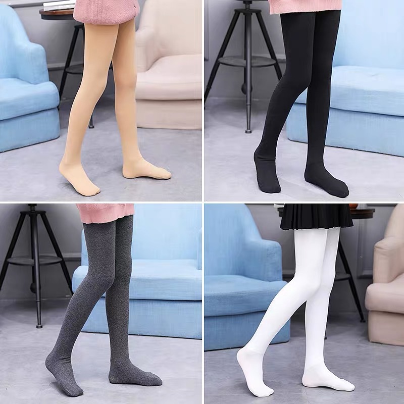 Picture of Wholesale children's autumn and winter fleece-lined thickened pantyhose generation hair girls dancing dragon claw hair white ballet dance socks