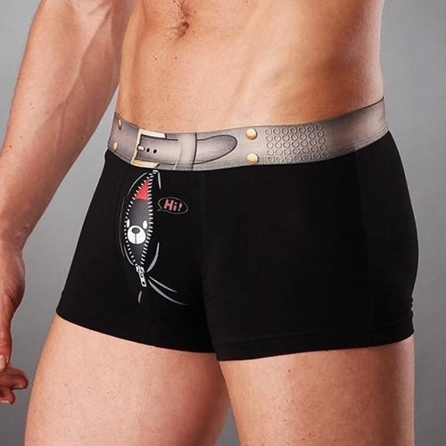 Picture of New Men's Underwear Seamless Modal Bamboo Fiber Breathable Comfortable Antibacterial Cartoon Printed Boxer Briefs for Men