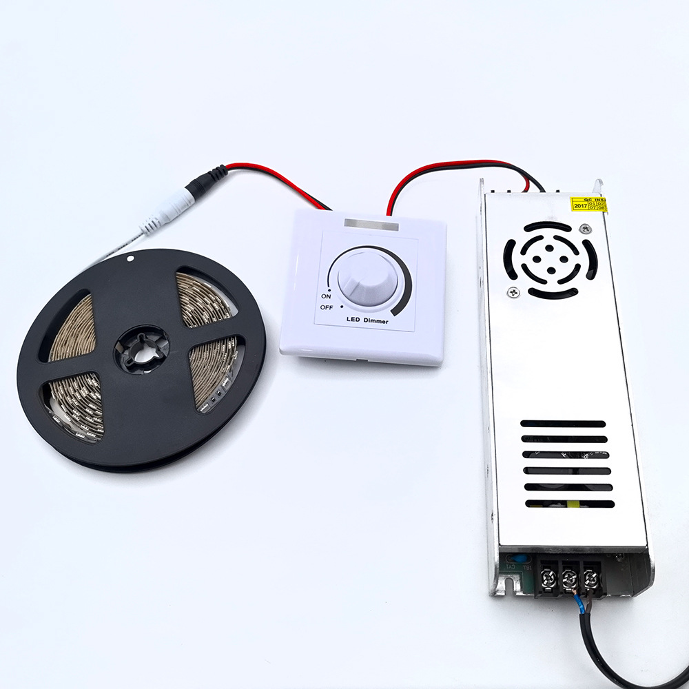 Picture of LED low voltage 12-24V/30A monochrome dimmer PWM knob remote control light mounted dark mounted 86 dimmer switch panel