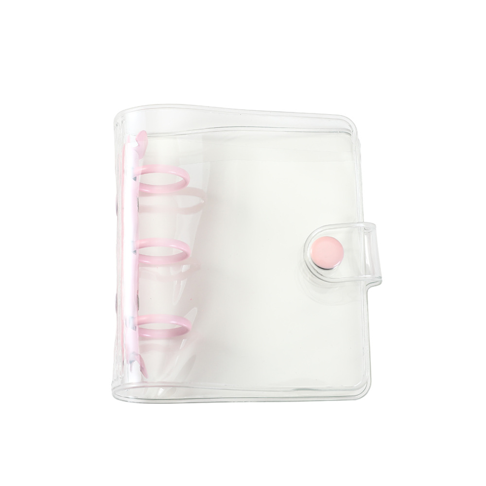 Picture of ins Korean version of shiny transparent hand Ledger PVC three-hole mini binder student Girl star chasing album book