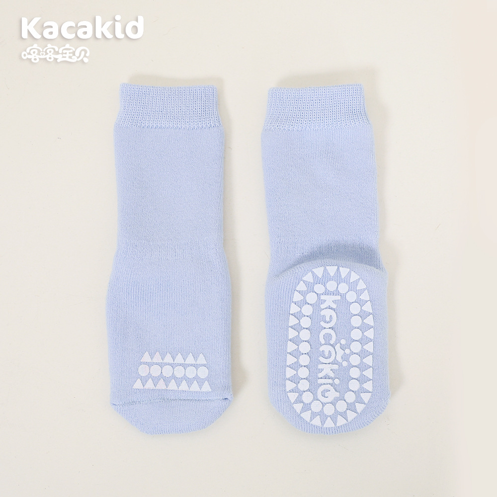 Picture of Baby boneless thickened terry socks for autumn and winter baby a pure girls' cotton children's indoor non-slip dispensing floor socks