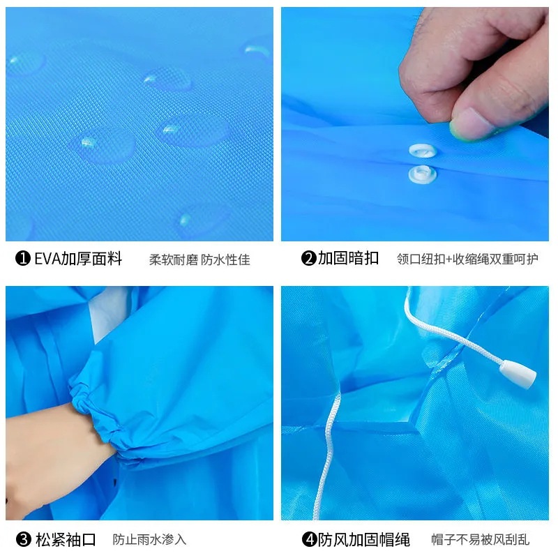 Picture of Thickened Non-Disposable Eva Raincoat Portable Adult Men and Women Travel Outdoor Waterproof Long Full Body Poncho Thick