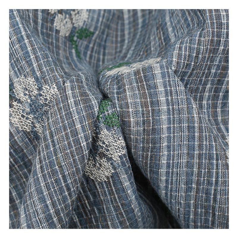 Picture of Factory supply cotton fabric micro elastic plain embroidered fabric garment tablecloth bag handmade fabric